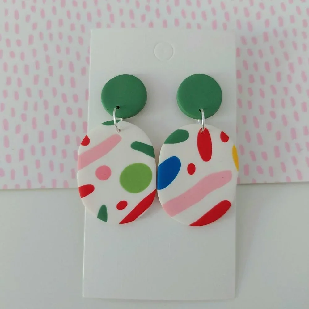 Matisse Abstract Clay Earrings - Picture 3 of 3